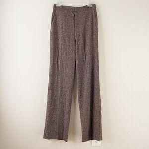 NWT Zara Dress Trousers Size XS Brown Tweed